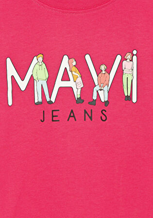 Mavi Jeans Baskılı Pembe Tişört 7610286-71111