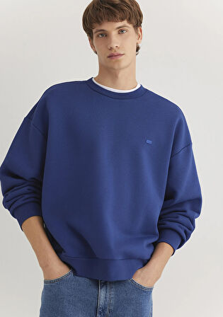 Bisiklet Yaka Mavi Sweatshirt 0S10348-70722