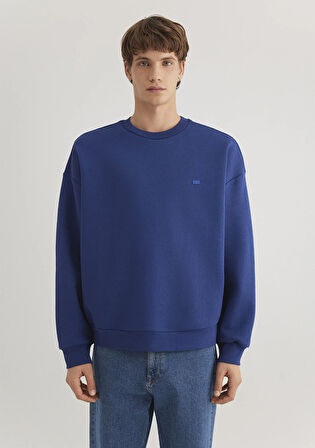 Bisiklet Yaka Mavi Sweatshirt 0S10348-70722