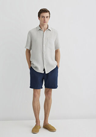 Lacivert Keten Şort  0410103-82183