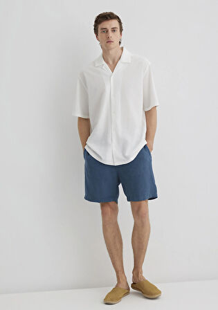 Mavi Keten Şort 0410103-89798