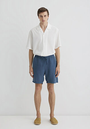 Mavi Keten Şort 0410103-89798