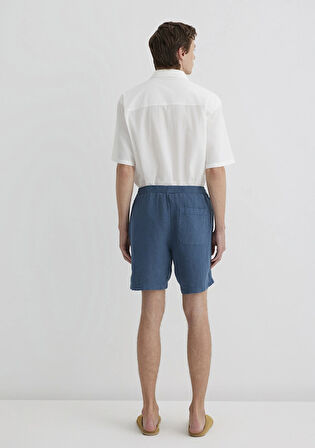 Mavi Keten Şort 0410103-89798