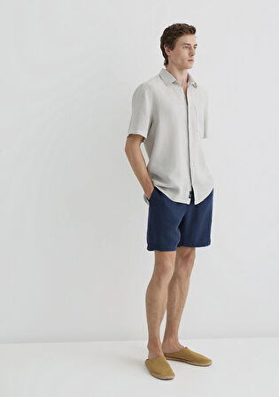 Lacivert Keten Şort  0410103-82183