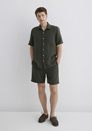 Antrasit Keten Şort 0410103-71587