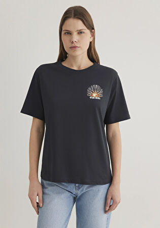 Astroloji Baskılı Antrasit Tişört 1612949-70087