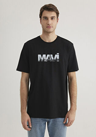 Mavi Logo Baskılı Siyah Tişört 0610948-900