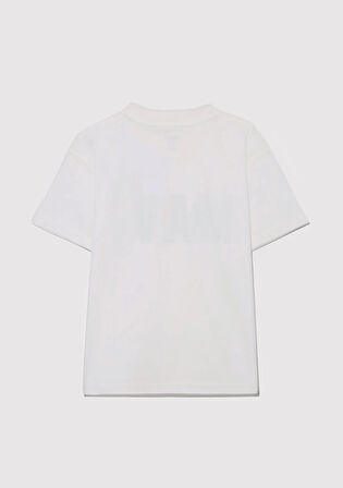 Mavi Baskılı Ekru Tişört 6610280-70057