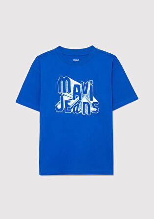 Mavi Jeans Baskılı Mavi Tişört 6610281-82491