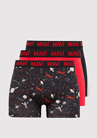 3lü Baskılı Siyah Boxer 0911873-900