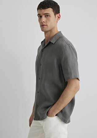 Gri Keten Gömlek 0211474-70096