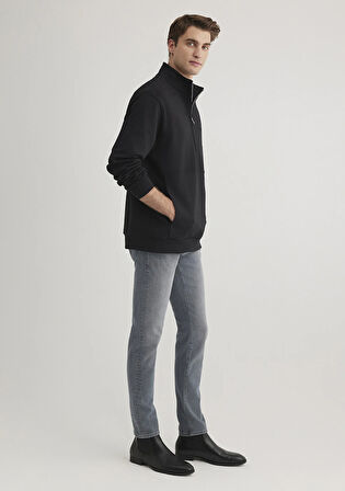 Yarı Fermuarlı Siyah Sweatshirt 0S10331-900