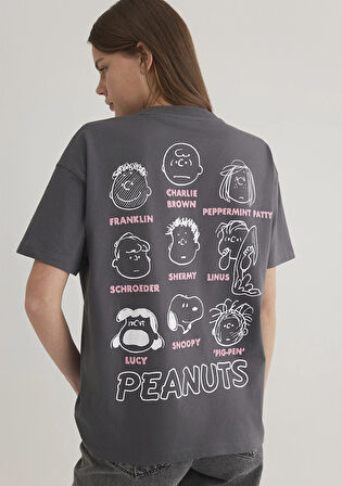 Peanuts Baskılı Antrasit Tişört 1613259-85309