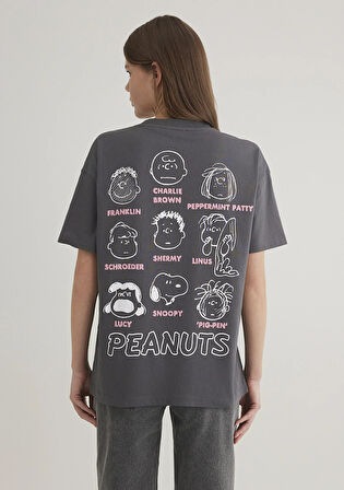 Peanuts Baskılı Antrasit Tişört 1613259-85309
