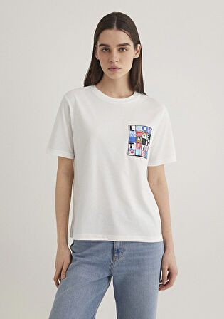 Looney Tunes Baskılı Ekru Tişört 1613267-70057