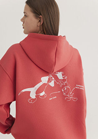 Sylvester ve Tweety Baskılı Pembe Sweatshirt 1S10344-71077
