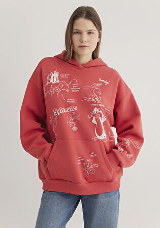 Sylvester ve Tweety Baskılı Pembe Sweatshirt 1S10344-71077