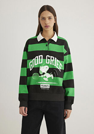 Peanuts Baskılı Siyah Sweatshirt 1S10342-89943