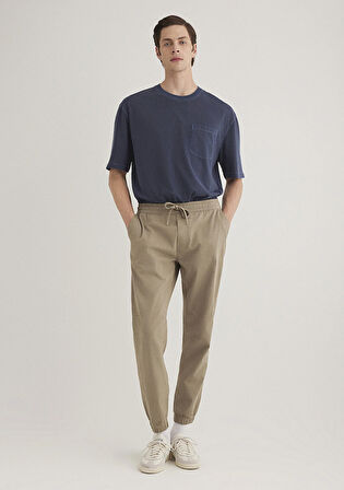 Beli Lastikli Bej Jogger Pantolon 000169-86749