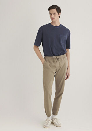 Beli Lastikli Bej Jogger Pantolon 000169-86749