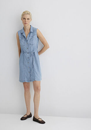 Nisha Mavi Premium Açık Mavi Jean Elbise 1310661-89777