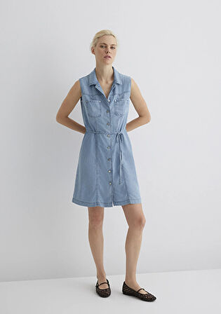 Nisha Mavi Premium Açık Mavi Jean Elbise 1310661-89777