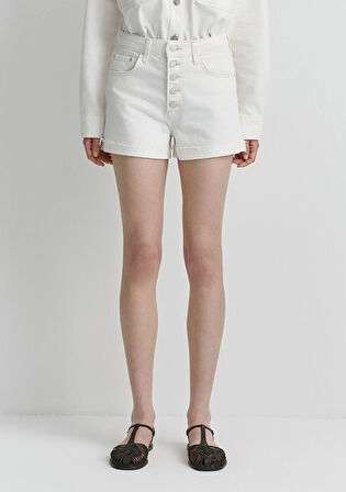 Fiora 90lar Kırık Beyaz Jean Şort 1411222-89782