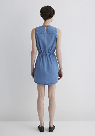 Suzy Gold Klasik Açık Mavi Jean Elbise 130317-89756