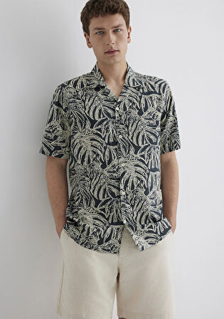 Baskılı Gri Gömlek 0211489-89886