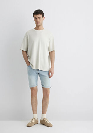 Tim Street Açık Mavi Jean Şort 0428489644