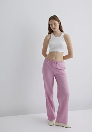 Çizgili Pembe Pantolon 1010999-81464