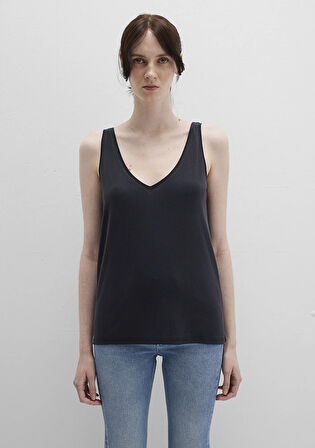 Dantel Detaylı Tencel TM Siyah Modal  Atlet 1613215-900