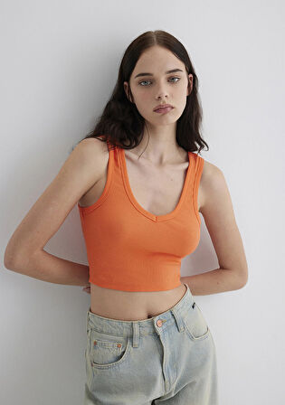 V Yaka Turuncu Basic Crop Atlet 1612375-71272