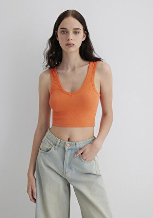 V Yaka Turuncu Basic Crop Atlet 1612375-71272