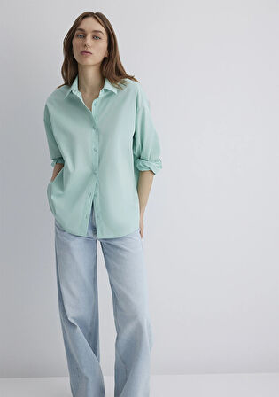 Yeşil Poplin Gömlek 1210103-71449