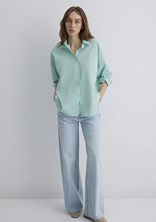 Yeşil Poplin Gömlek 1210103-71449