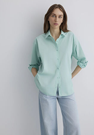Yeşil Poplin Gömlek 1210103-71449