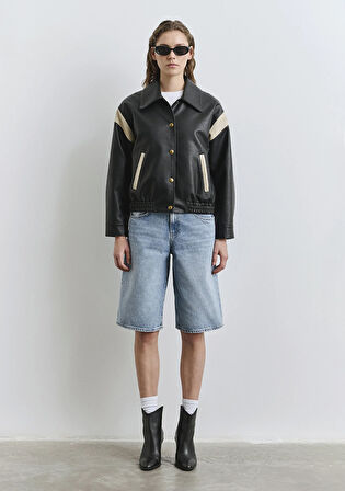 Siyah Suni Deri Ceket 1110727-900