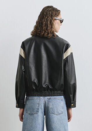 Siyah Suni Deri Ceket 1110727-900