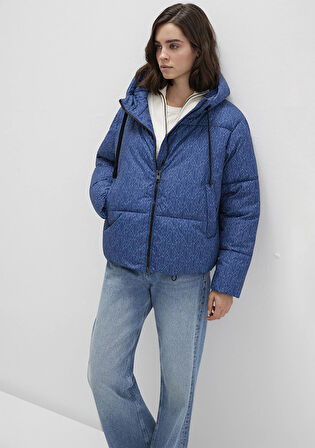 Baskılı Lacivert Şişme Mont 1110706-90368