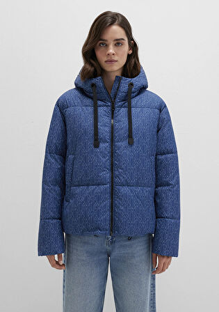 Baskılı Lacivert Şişme Mont 1110706-90368