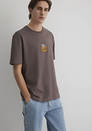 Tazmanya Canavarı Baskılı Kahverengi Tişört 0612657-70423