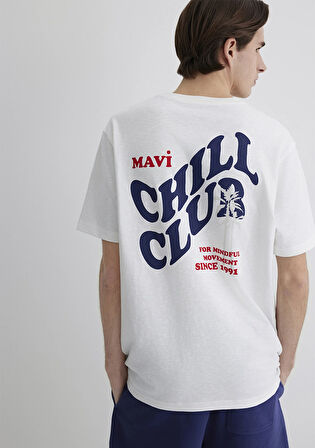 Chill Club Baskılı Ekru Tişört 0612668-70057