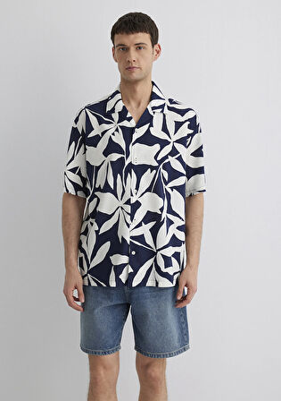 Baskılı Mavi Gömlek 0211533-89921