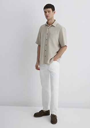 London Classic Denim Kırık Beyaz Jean Pantolon 0010172-89657