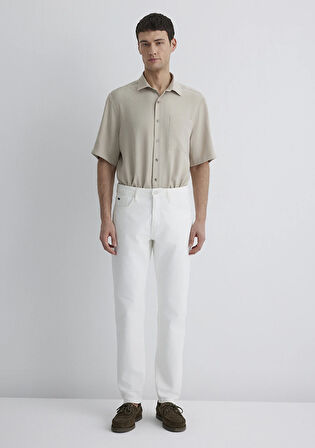 London Classic Denim Kırık Beyaz Jean Pantolon 0010172-89657