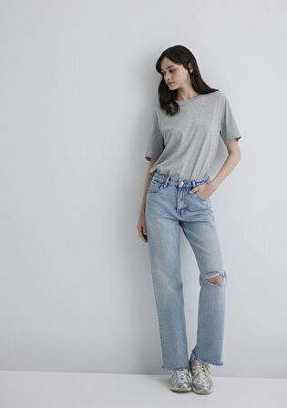 Barcelona Kolej Vintage Açık Mavi Jean Pantolon 101047-89198