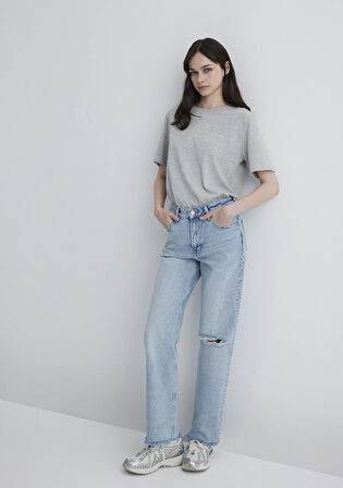 Barcelona Kolej Vintage Açık Mavi Jean Pantolon 101047-89198