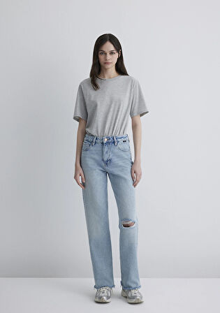 Barcelona Kolej Vintage Açık Mavi Jean Pantolon 101047-89198