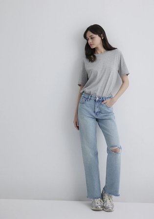 Barcelona Kolej Vintage Açık Mavi Jean Pantolon 101047-89198